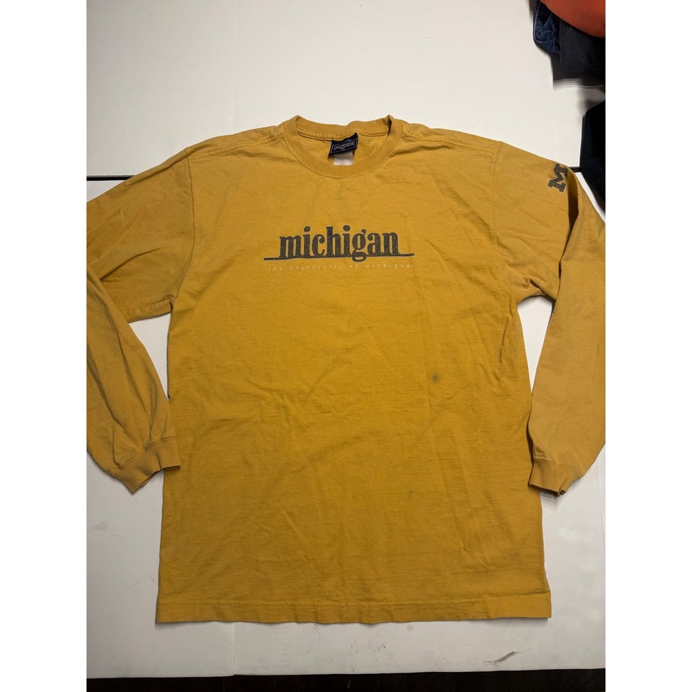 Vintage JanSport University of Michigan Long Sleeve T-Shirt Maize Yellow Mens M